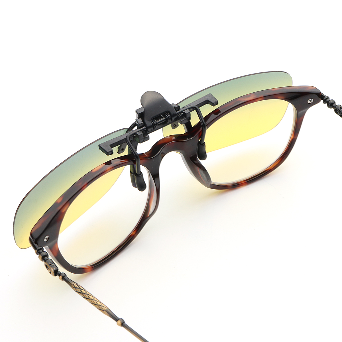 Unisex Day Night Vision Polarized Uv400 Sunglasses Clip On Anti Glare