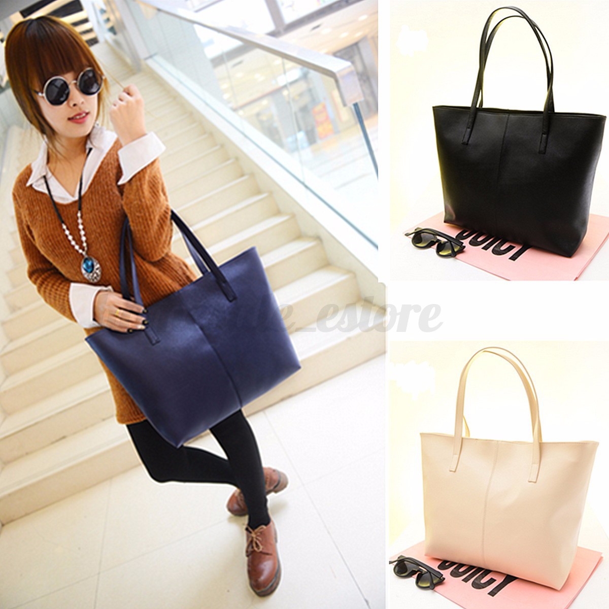 Fashion Women Handbag Lady Shoulder Bag Purse PU Leather Large