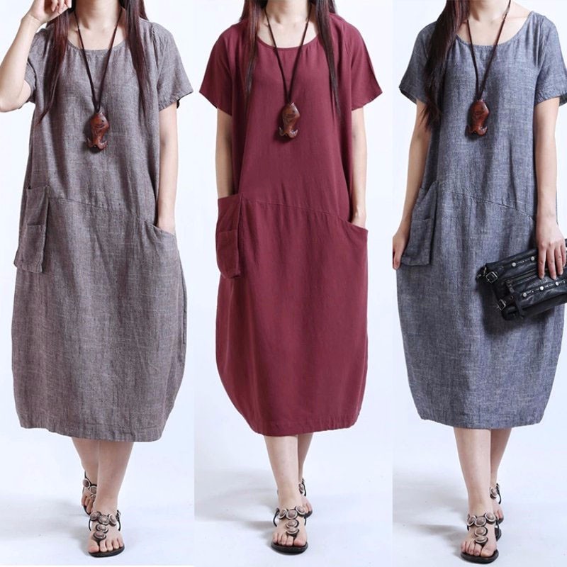 linen dresses plus size uk