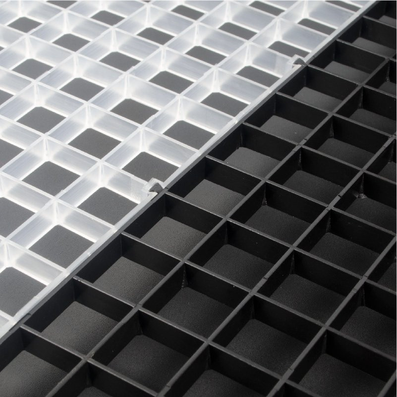 Black White Grid Divider Tray Egg Crate Louvre Aquarium Fish Tank