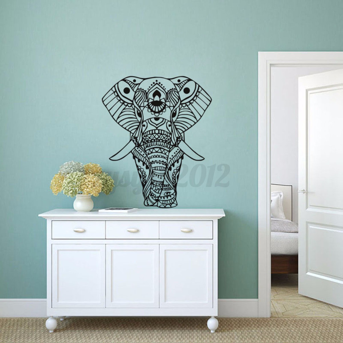 Details About Mandala Elephant Wall Paper Bedroom Yoga Vinyl Decal Sticker Home Room Decor