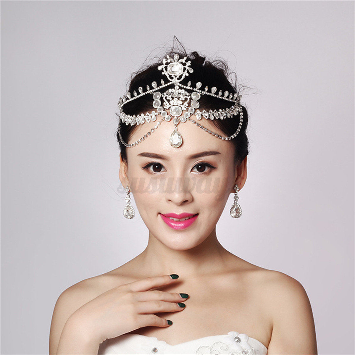 Crystal Wedding Hair Crown Bridal Tiara Headpiece6