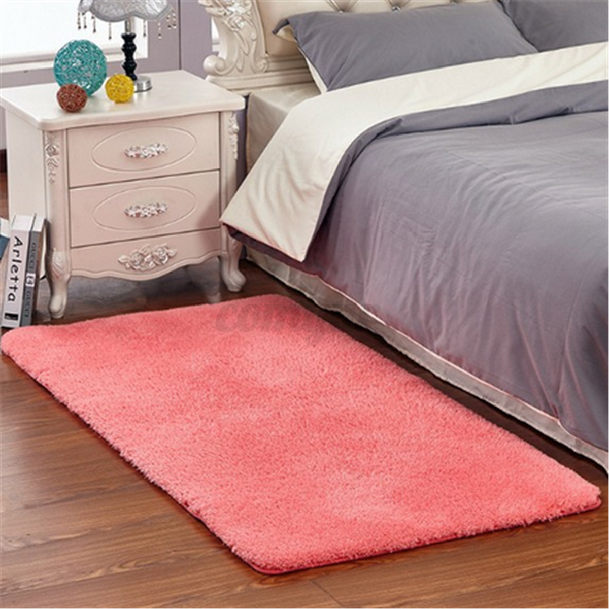 60x120cm Anti-Skid Shaggy Fluffy Area Rug Bedroom Carpet ...