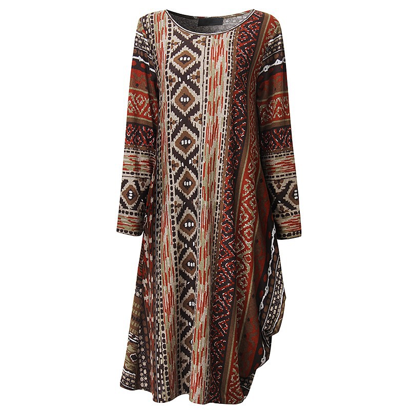 S 5XL ZANZEA Boho Womens Long Sleeve Floral Retro Kaftan 