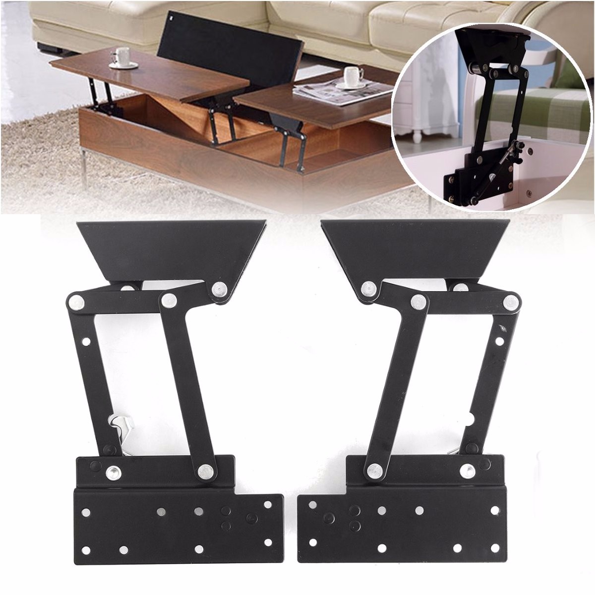 1Pair DIY Lift Up Top Coffee Table Sofa Bed Furniture ...