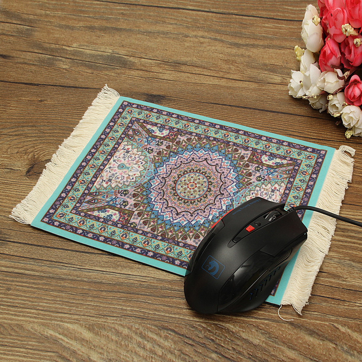 Blue Persian Style Mini Woven Rug Mouse Pad Carpet Mouse Mat Cheap